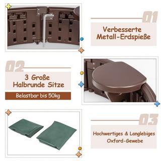 B2X  Sandkaste 120 cm Großer Runder Sandkasten 120 x 120 x 21 cm Braun 