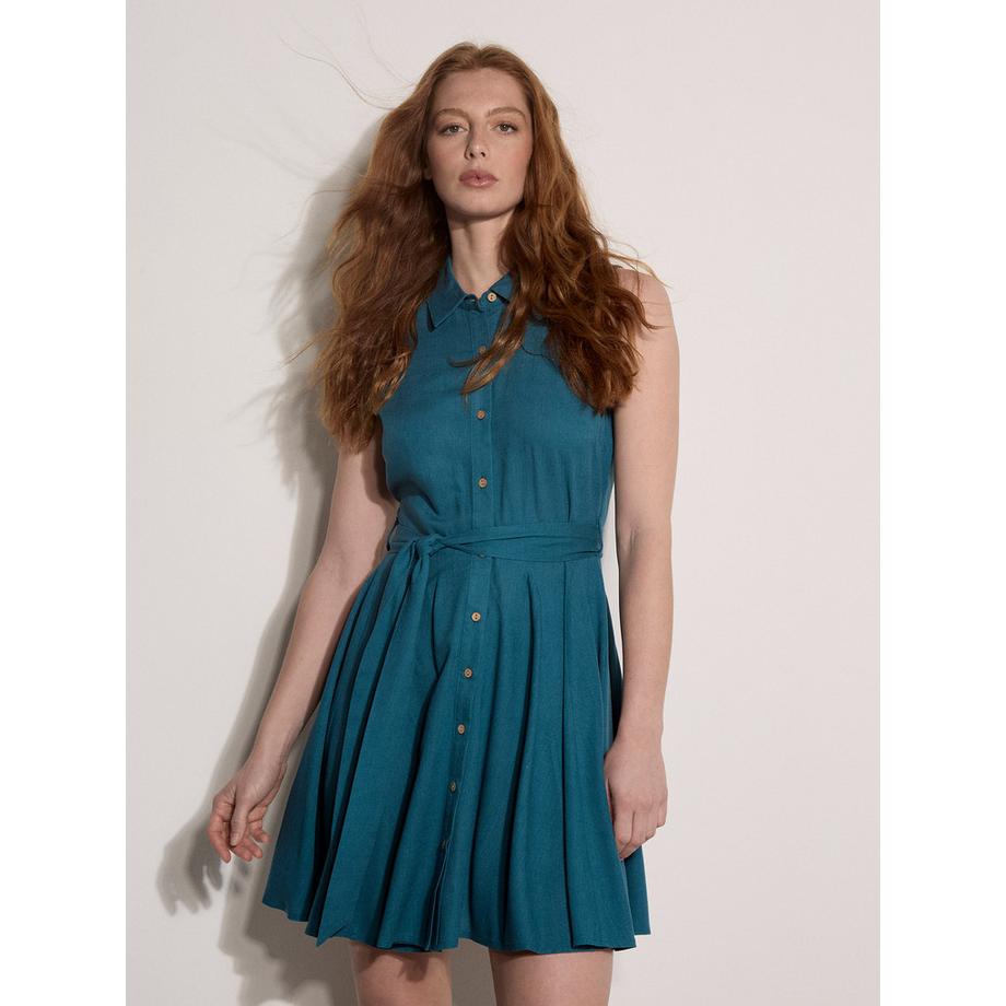Minikleid aus Leinenmischung