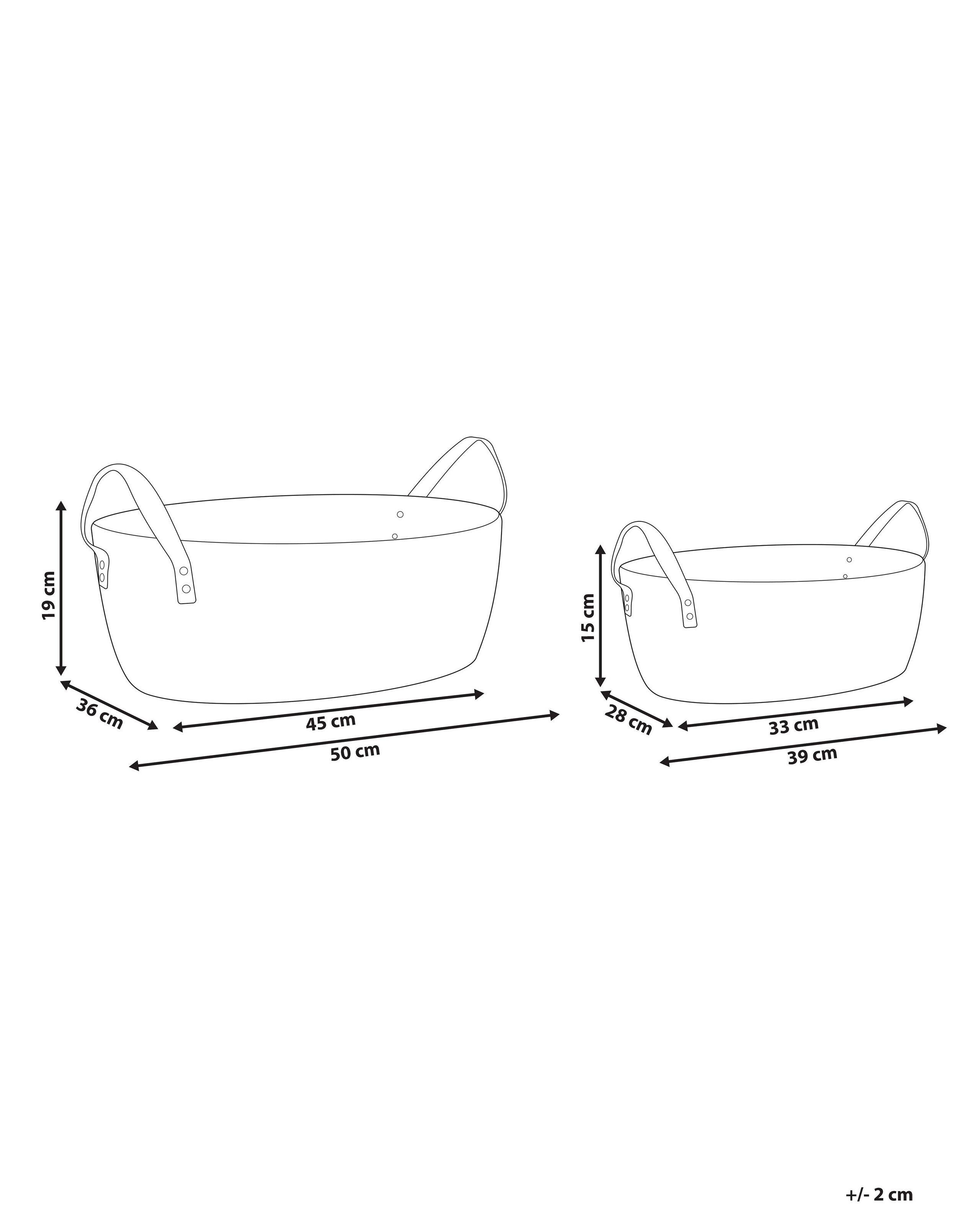 Beliani Lot de 2 paniers en Coton Traditionnel GISSAR  