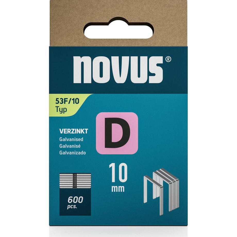 Novus Agrafes plates  600 pièces. Emballage en carton  