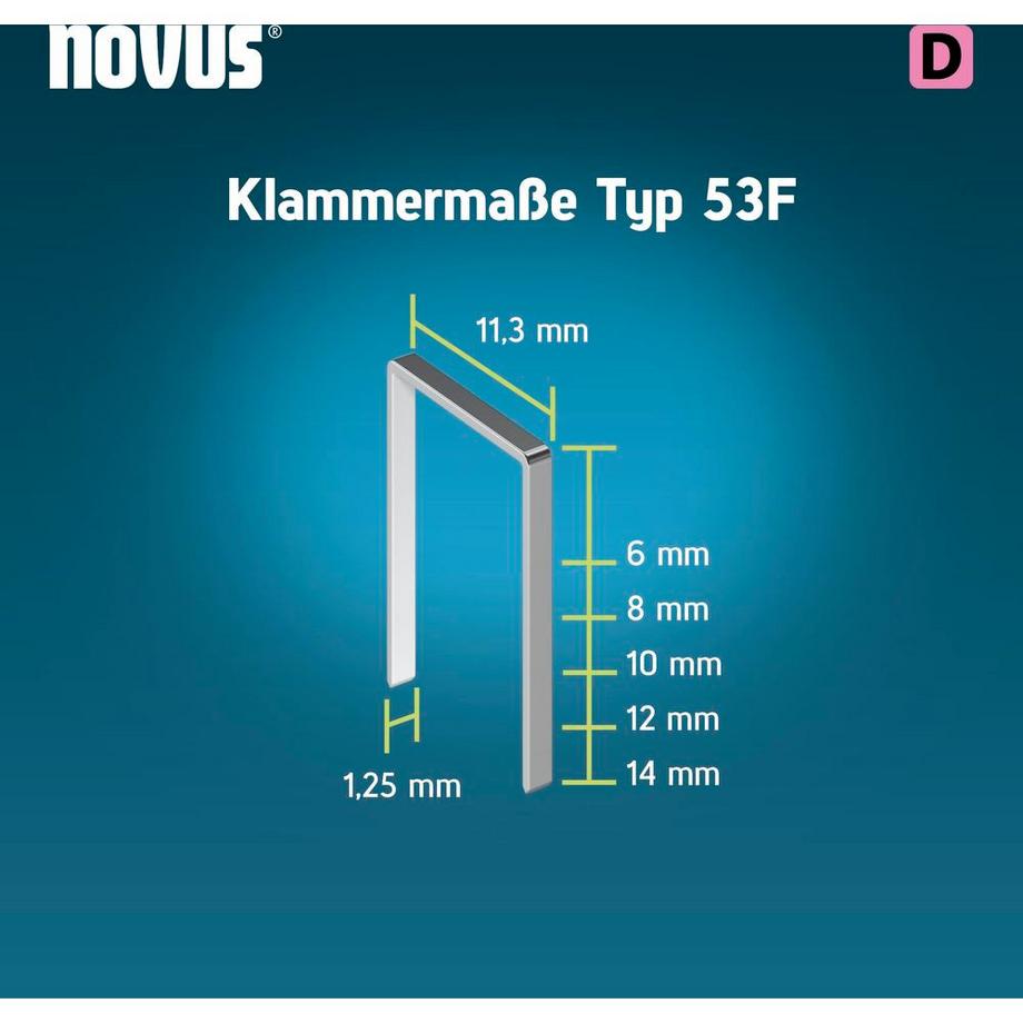 Novus Agrafes plates  600 pièces. Emballage en carton  