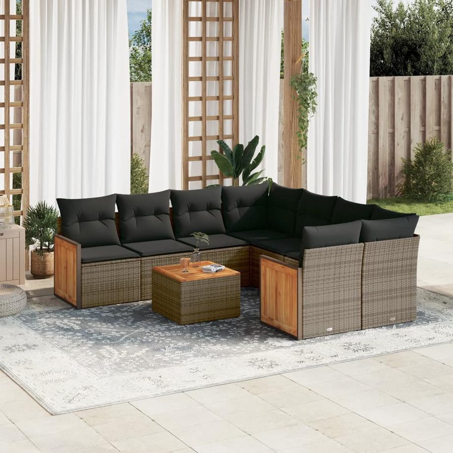 VidaXL set divano da giardino Polirattan  
