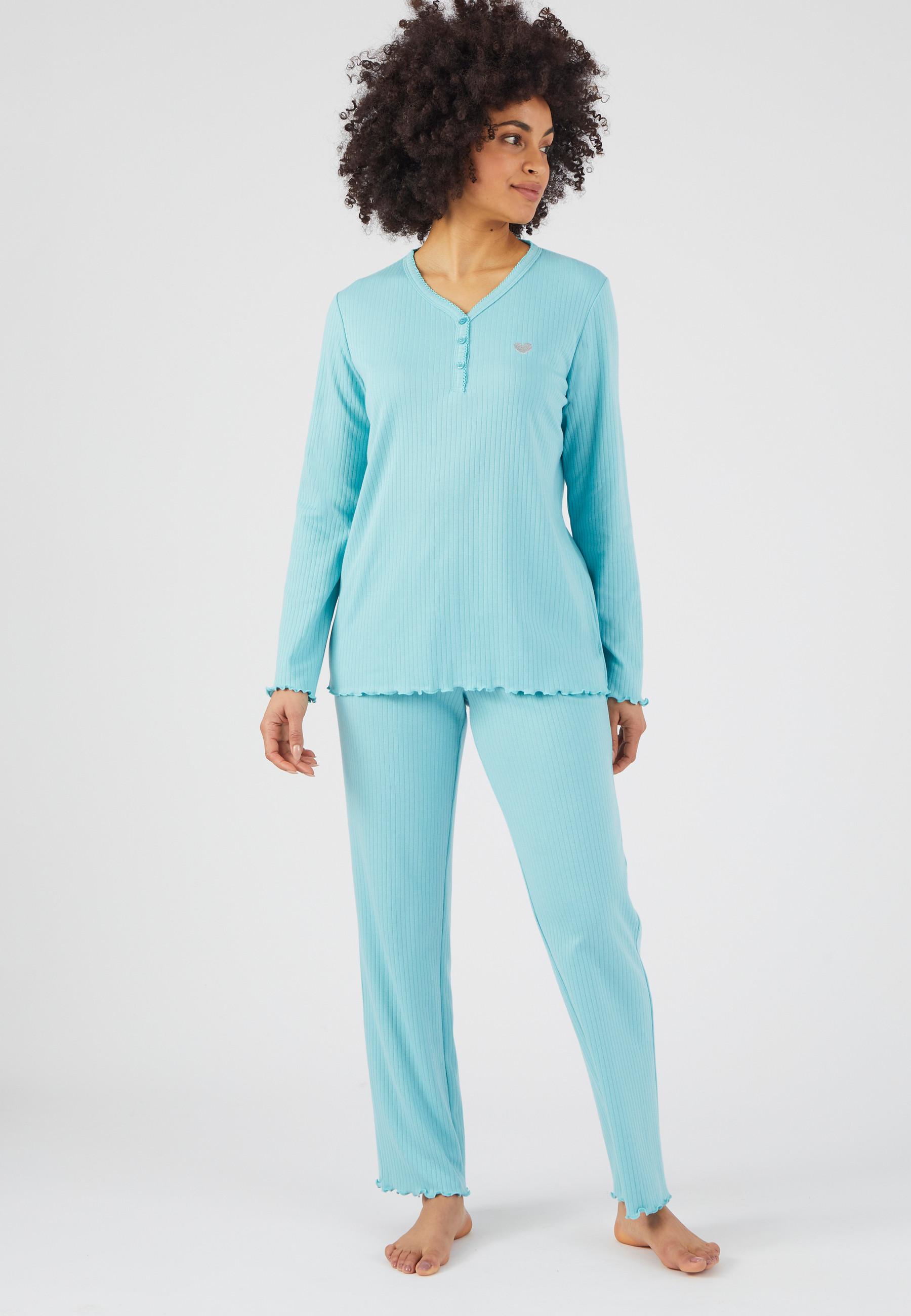 Damart  Pyjama maille interlock côtelée douce et souple 