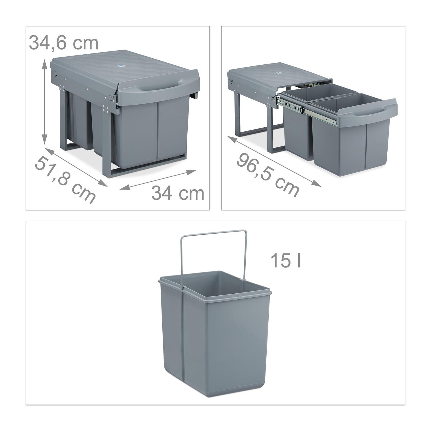 Northix Raccolta differenziata con 2 contenitori per rifiuti  
