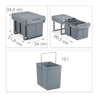 Northix Raccolta differenziata con 2 contenitori per rifiuti  