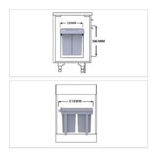 Northix Raccolta differenziata con 2 contenitori per rifiuti  