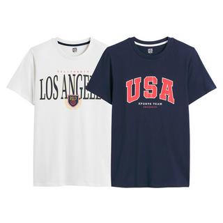 La Redoute Collections  2er-Pack T-Shirts mit Campus-Print 