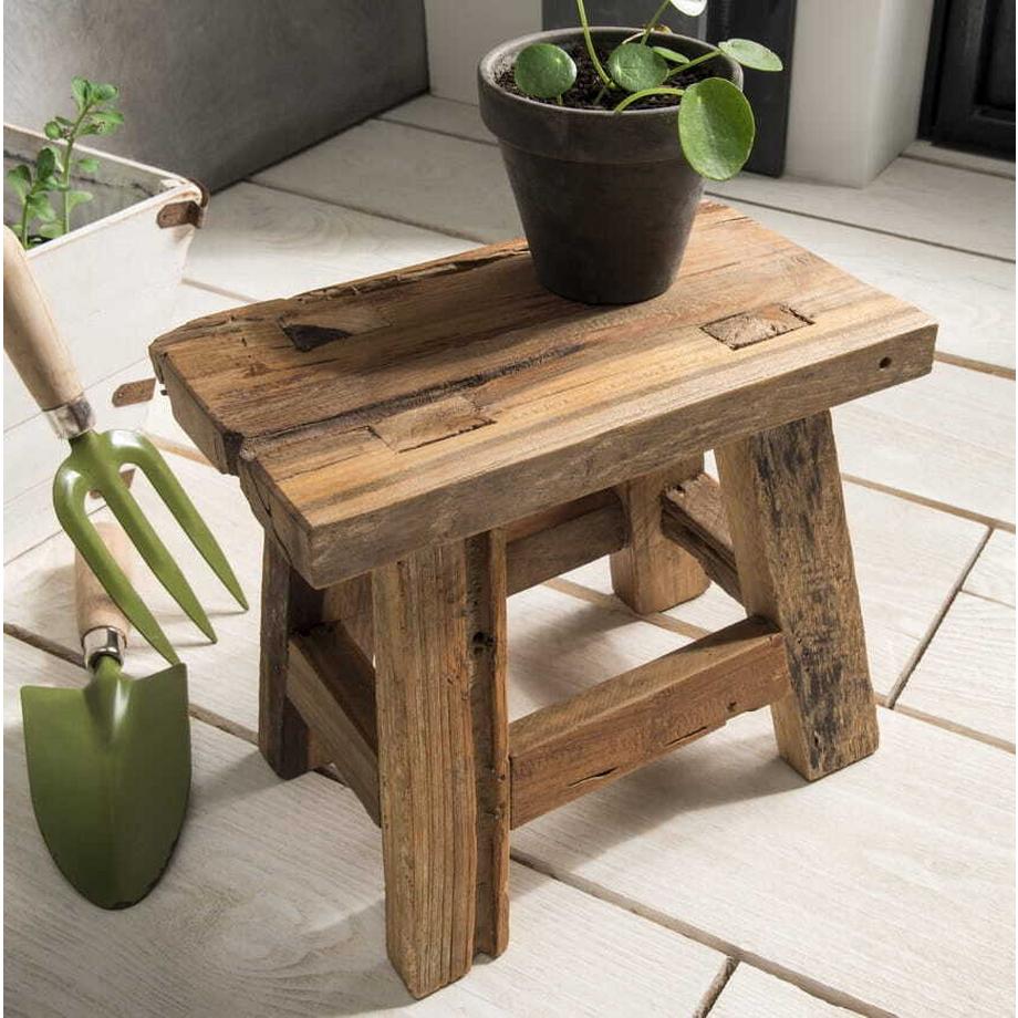 Tabouret en teck 31x26cm