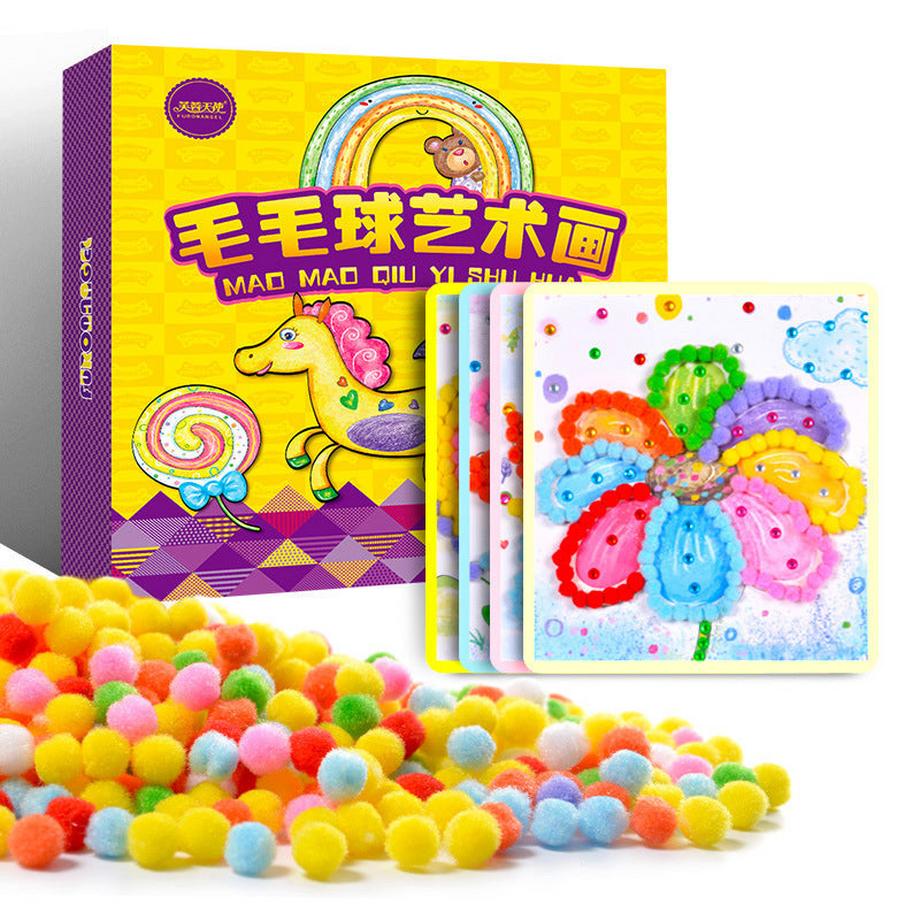 Cover-Discount  DIY kit de bricolage peinture pompon et strass avec 8 motifs 