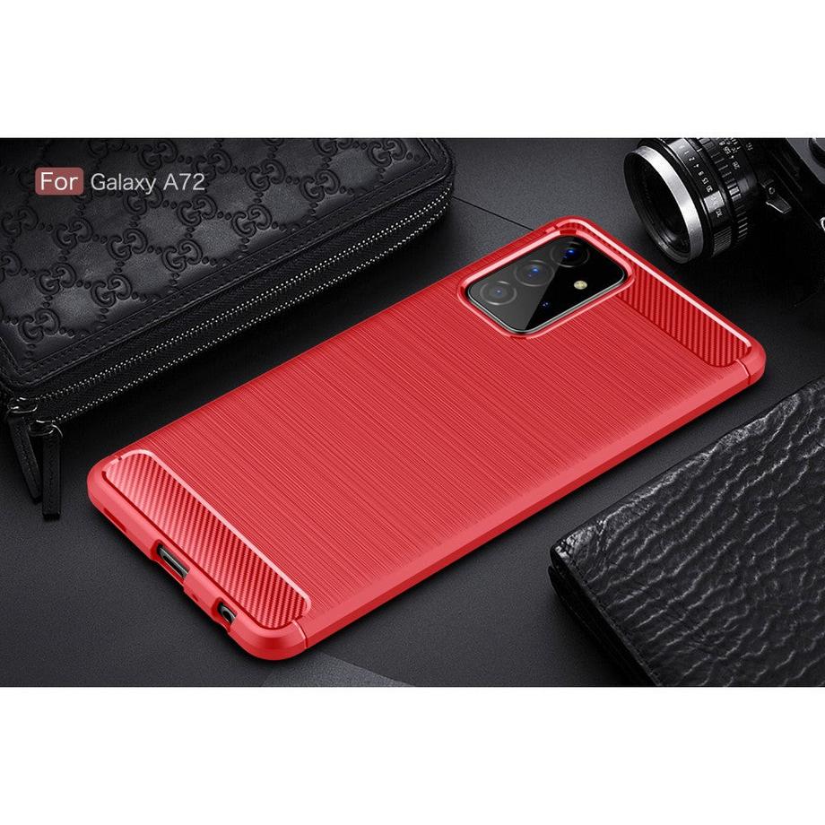 Cover-Discount  Galaxy A72 - Mã©Tal Look Carbone Caoutchouc Coque 