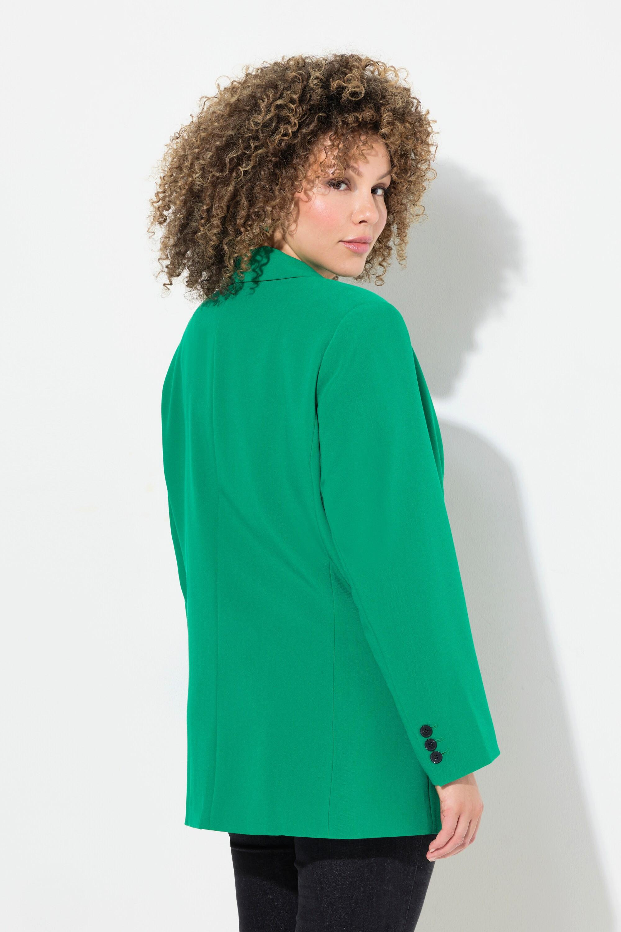 Ulla Popken Oversized Blazer Reverskragen Knopfverschluss  