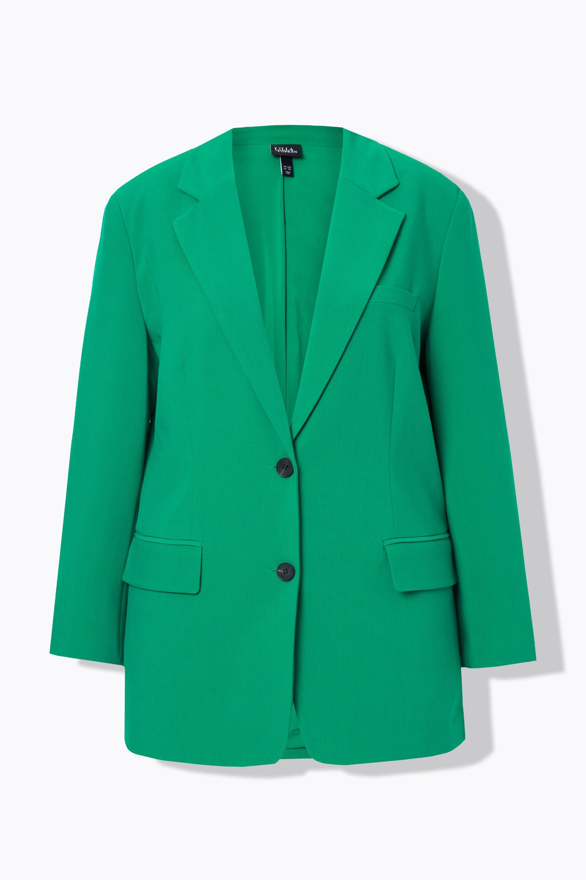 Ulla Popken  Blazer oversized avec col à revers, fermeture boutonnée 