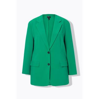 Ulla Popken  Blazer oversized avec col à revers, fermeture boutonnée 