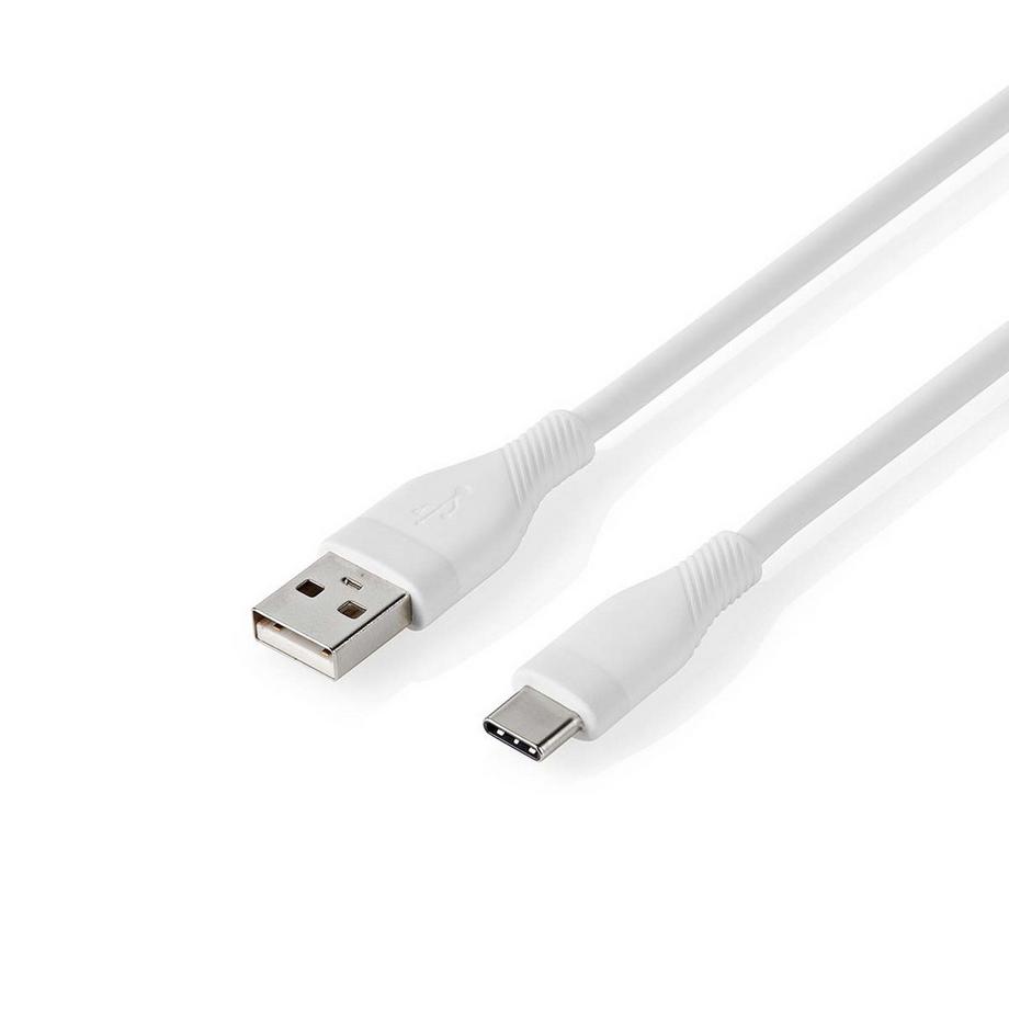Nedis  USB-Kabel | USB 2.0 | USB-A Stecker | USB-C™ Stecker | 15 W | 480 Mbps | Vernickelt | 1,50 m | Rund | Silikon | Weiß | Box 