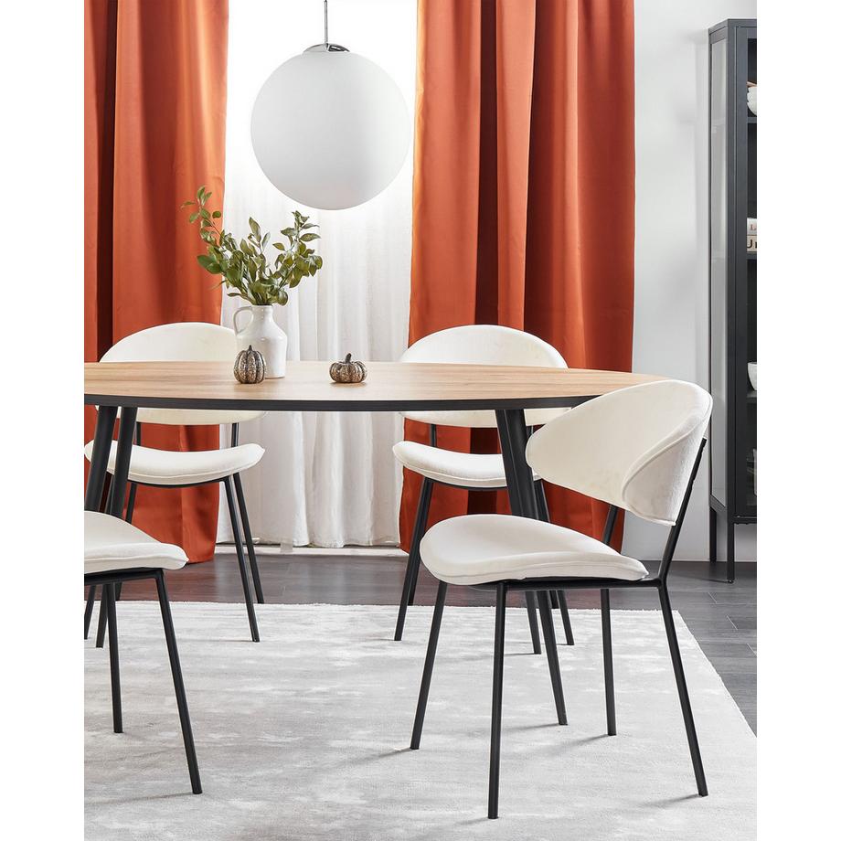 Beliani Set di 2 sedie da pranzo en Tessuto Moderno KIANA  