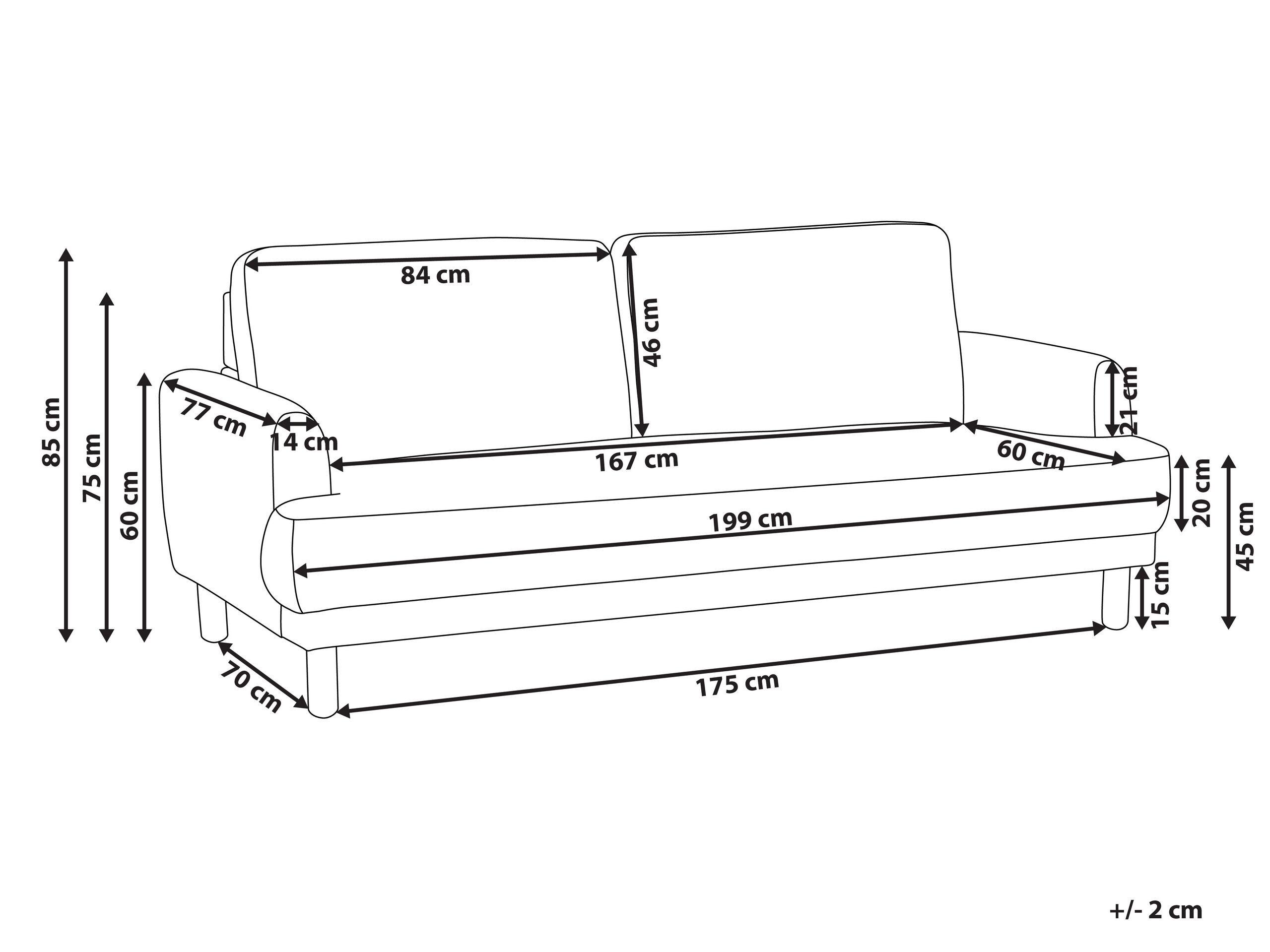 Beliani 3 Sitzer Sofa aus Polyester Retro TUVE  