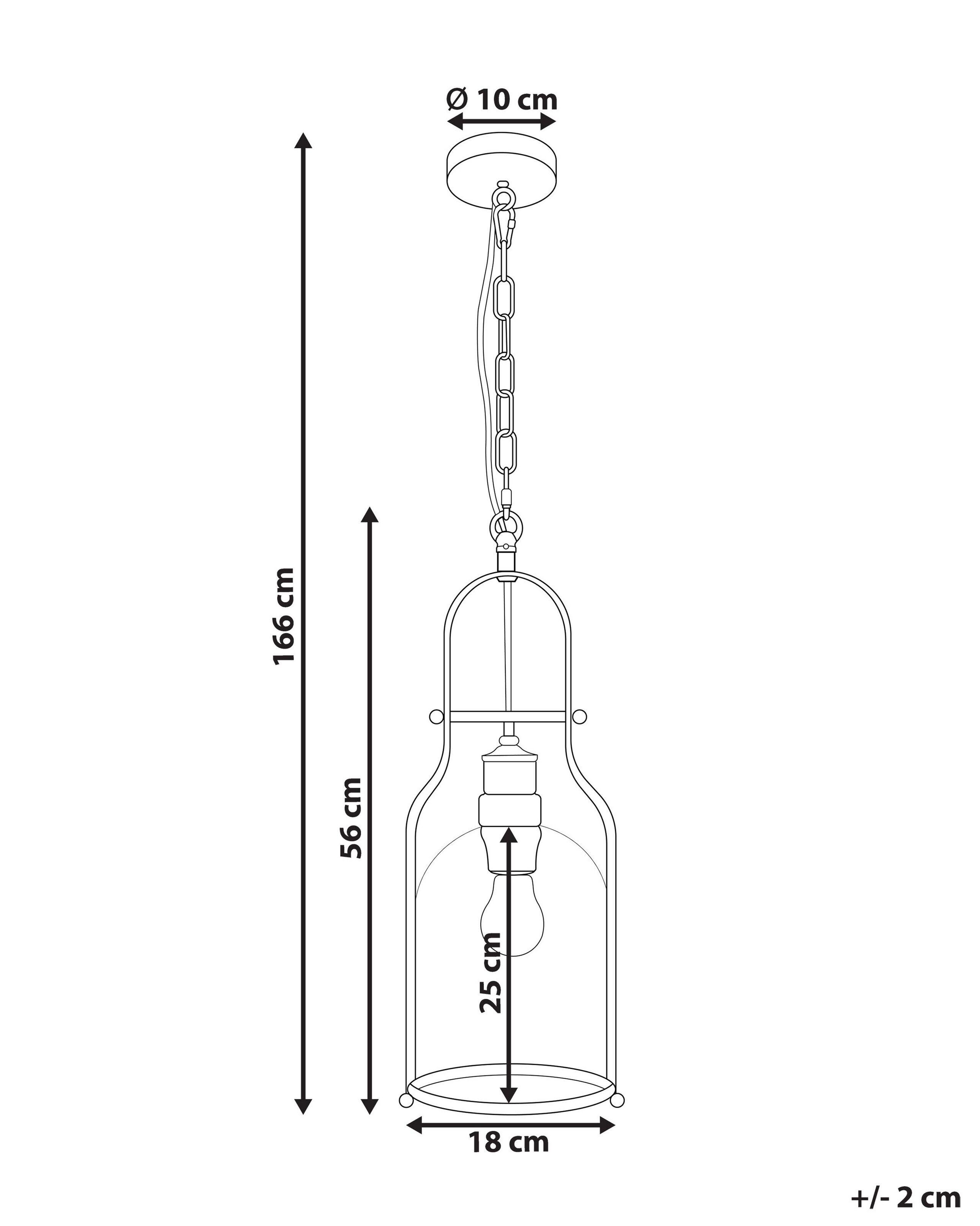 Beliani Lampe suspension en Métal Industriel BASHILO  