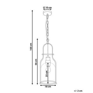 Beliani Lampe suspension en Métal Industriel BASHILO  