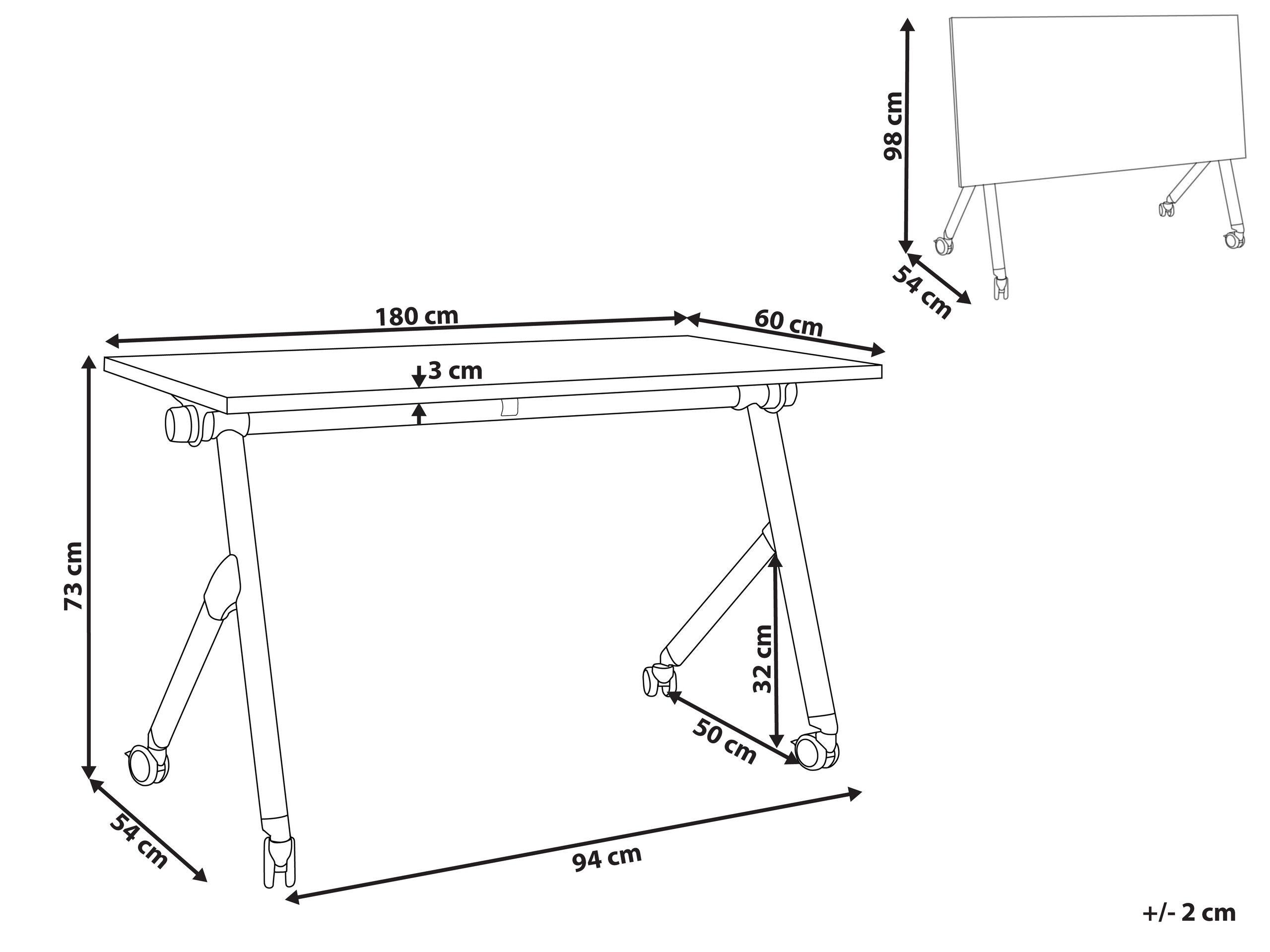 Beliani Bureau pliable en Acier Moderne BENDI  