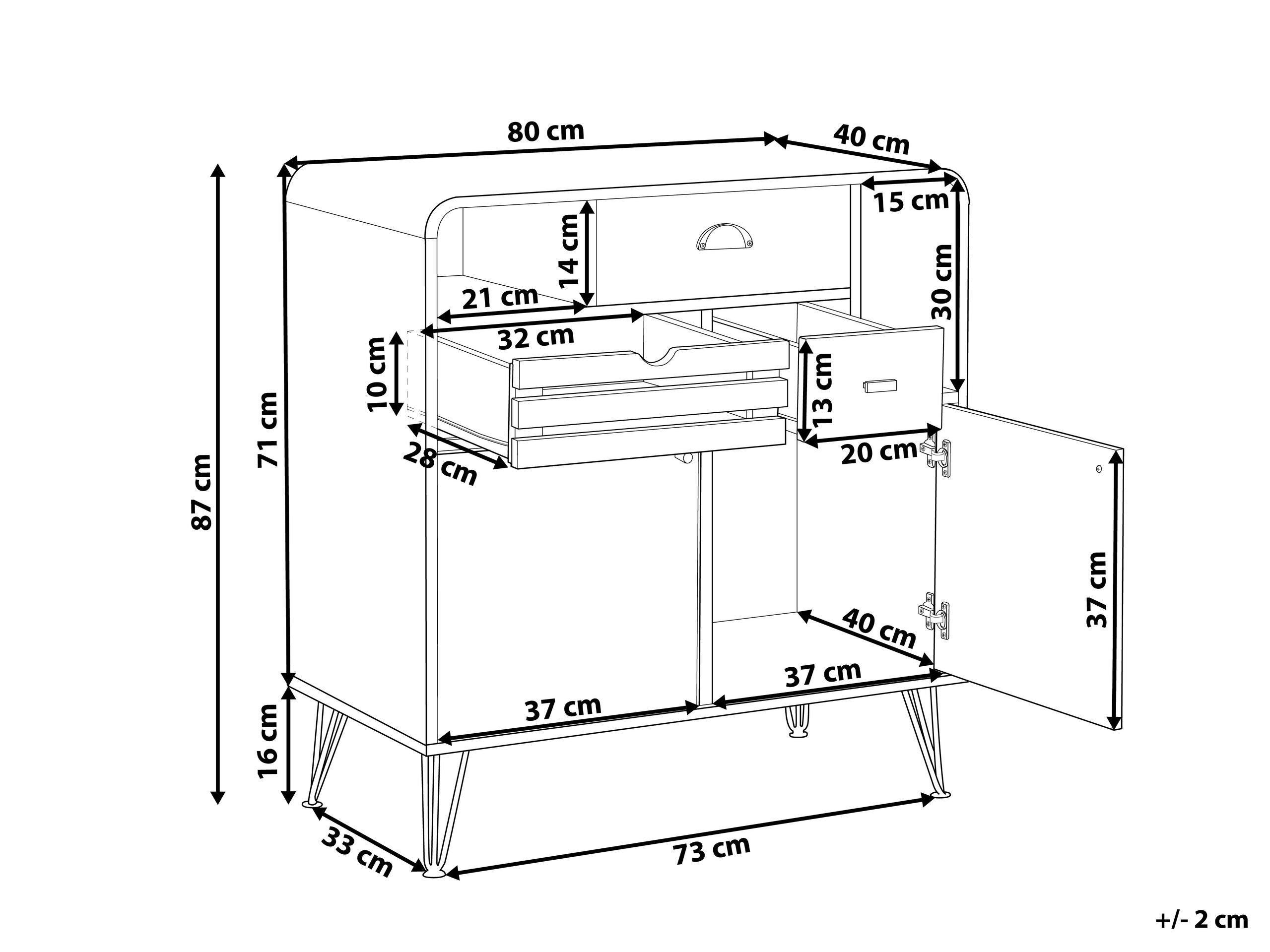 Beliani Commode en Panneau de particules de bois Rétro KYLE  