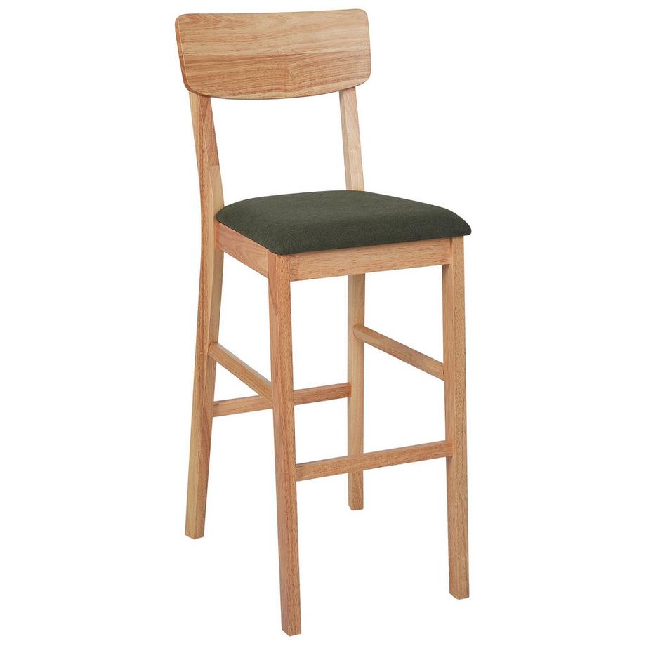 Beliani Lot de 2 chaises de bar en Bois d'hévéa Scandinave AMBLER  