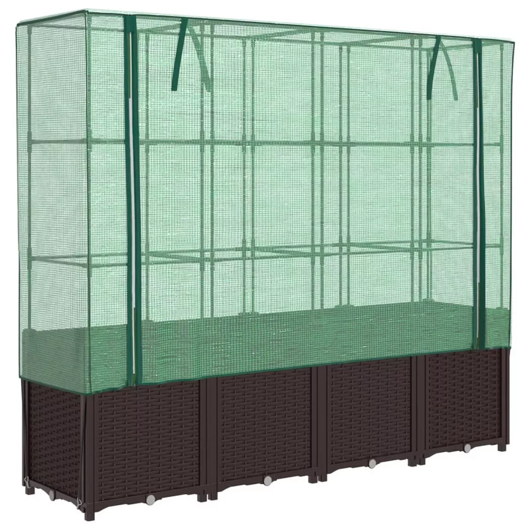 VidaXL - letto rialzato Polipropilene, One Size, Marrone