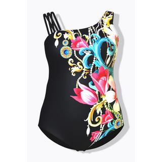 Ulla Popken Costume da bagno Stampa barocca Coppe morbide Spallina divisa  