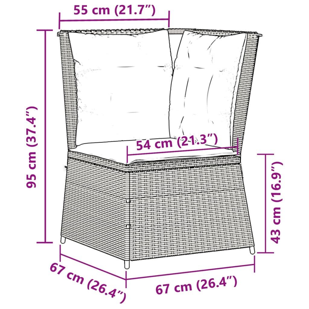 VidaXL Canapé de jardin rotin synthétique  