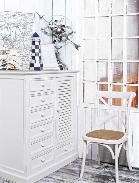 mutoni Chaise en bois Cross Blanc  