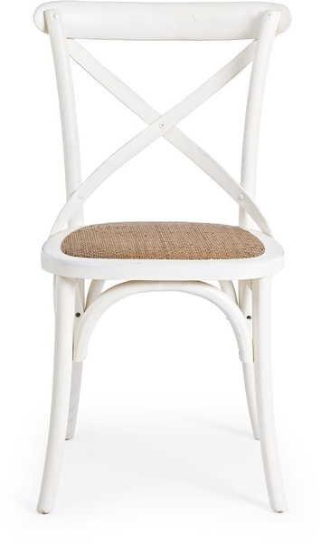 mutoni Chaise en bois Cross Blanc  