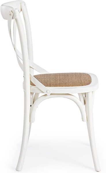 mutoni Chaise en bois Cross Blanc  