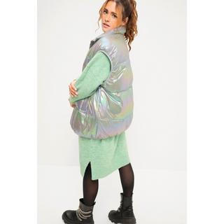 Studio Untold  Gilet matelassé# oversize, effet holographique, avec col montant et fermeture à glissière 