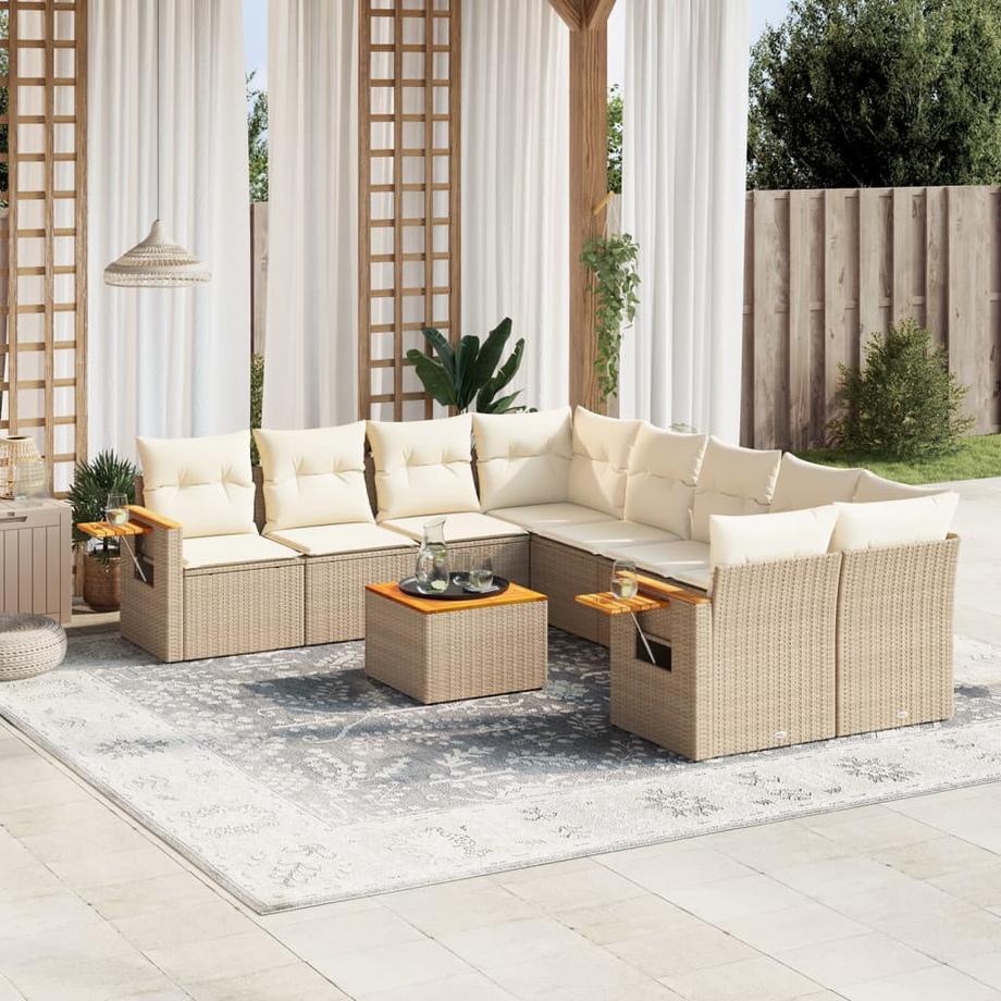 VidaXL Ensemble de canapés de jardin rotin synthétique  