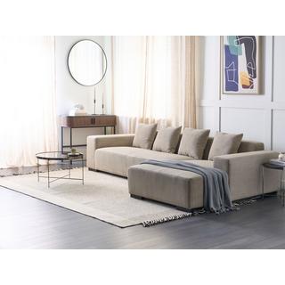 Beliani Ecksofa aus Cord Modern LUNGO  