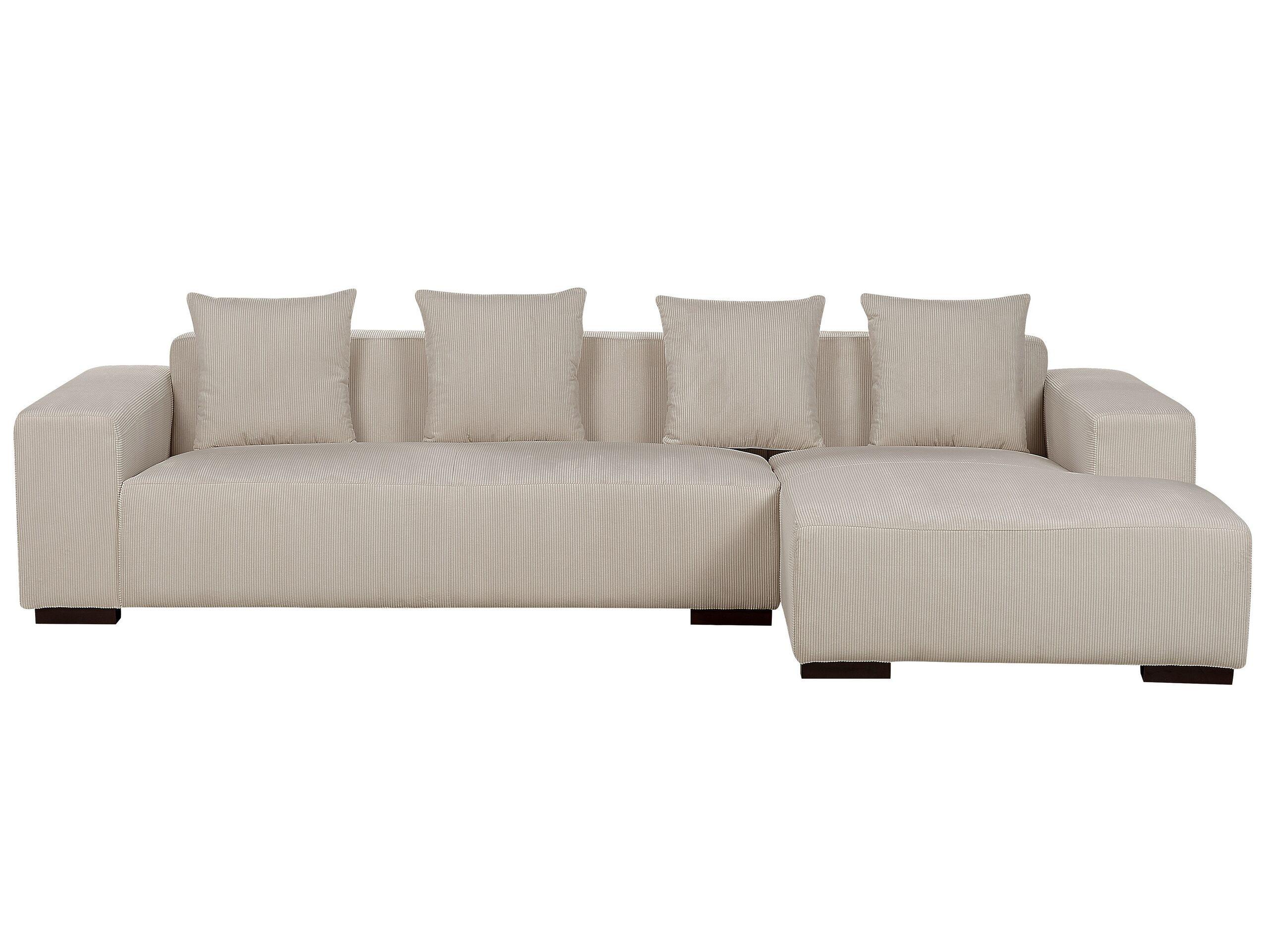 Beliani Ecksofa aus Cord Modern LUNGO  