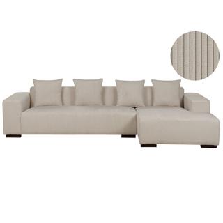 Beliani Ecksofa aus Cord Modern LUNGO  