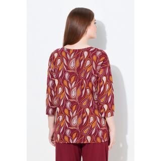 Ulla Popken Paisley V-Ausschnitt 3/4-Arm Pyjamashirt  