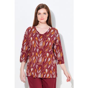 Pyjamashirt, Paisley, V-Ausschnitt, 3/4-Arm, Biobaumwolle