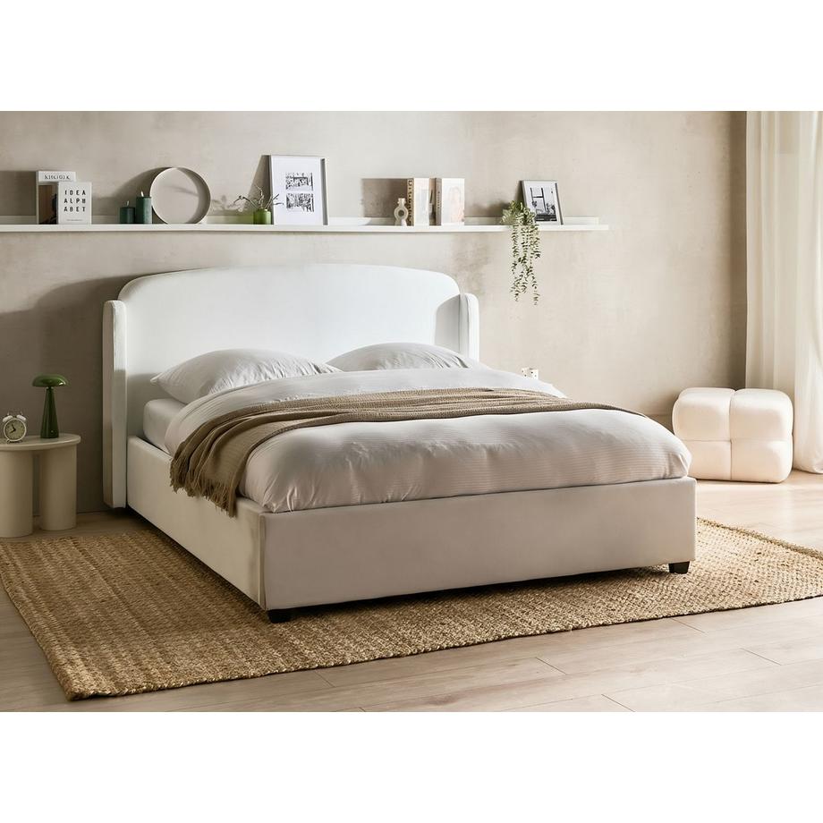 Beliani Lit ottoman en Tissu Moderne BERNAY  