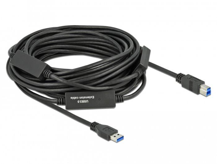 DeLock  85381 USB Kabel 15 m USB 3.2 Gen 1 (3.1 Gen 1) USB A USB B Schwarz 