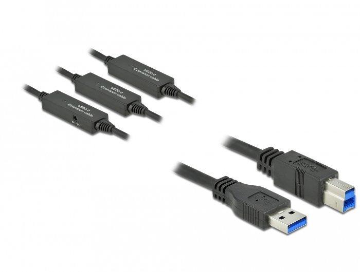 DeLock  85381 USB Kabel 15 m USB 3.2 Gen 1 (3.1 Gen 1) USB A USB B Schwarz 