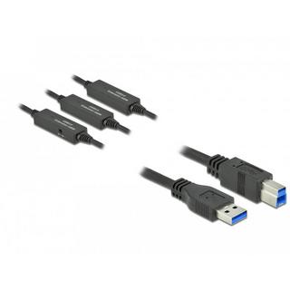 DeLock  85381 USB Kabel 15 m USB 3.2 Gen 1 (3.1 Gen 1) USB A USB B Schwarz 