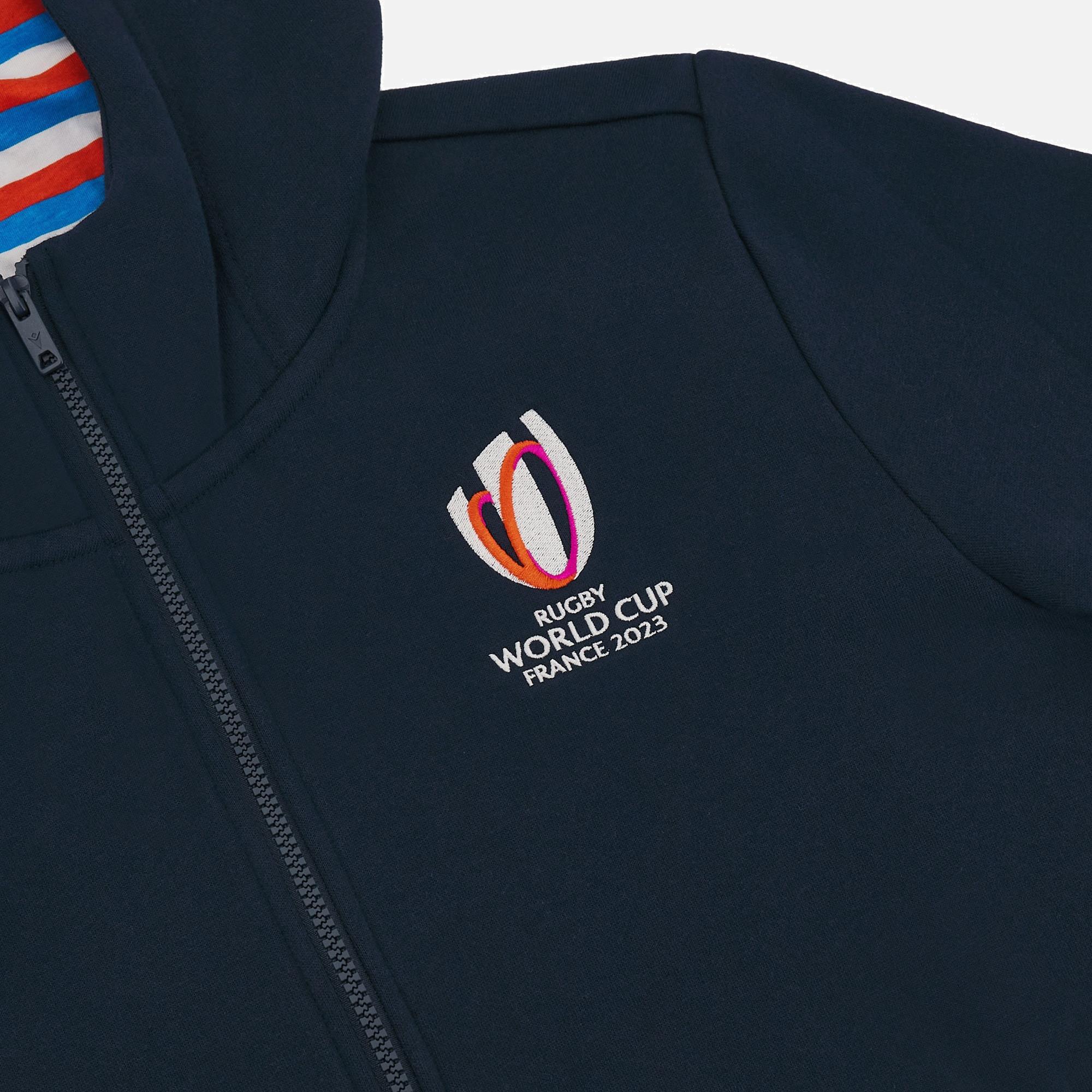 macron  felpa con cappuccio per bambini rwc france 2023 