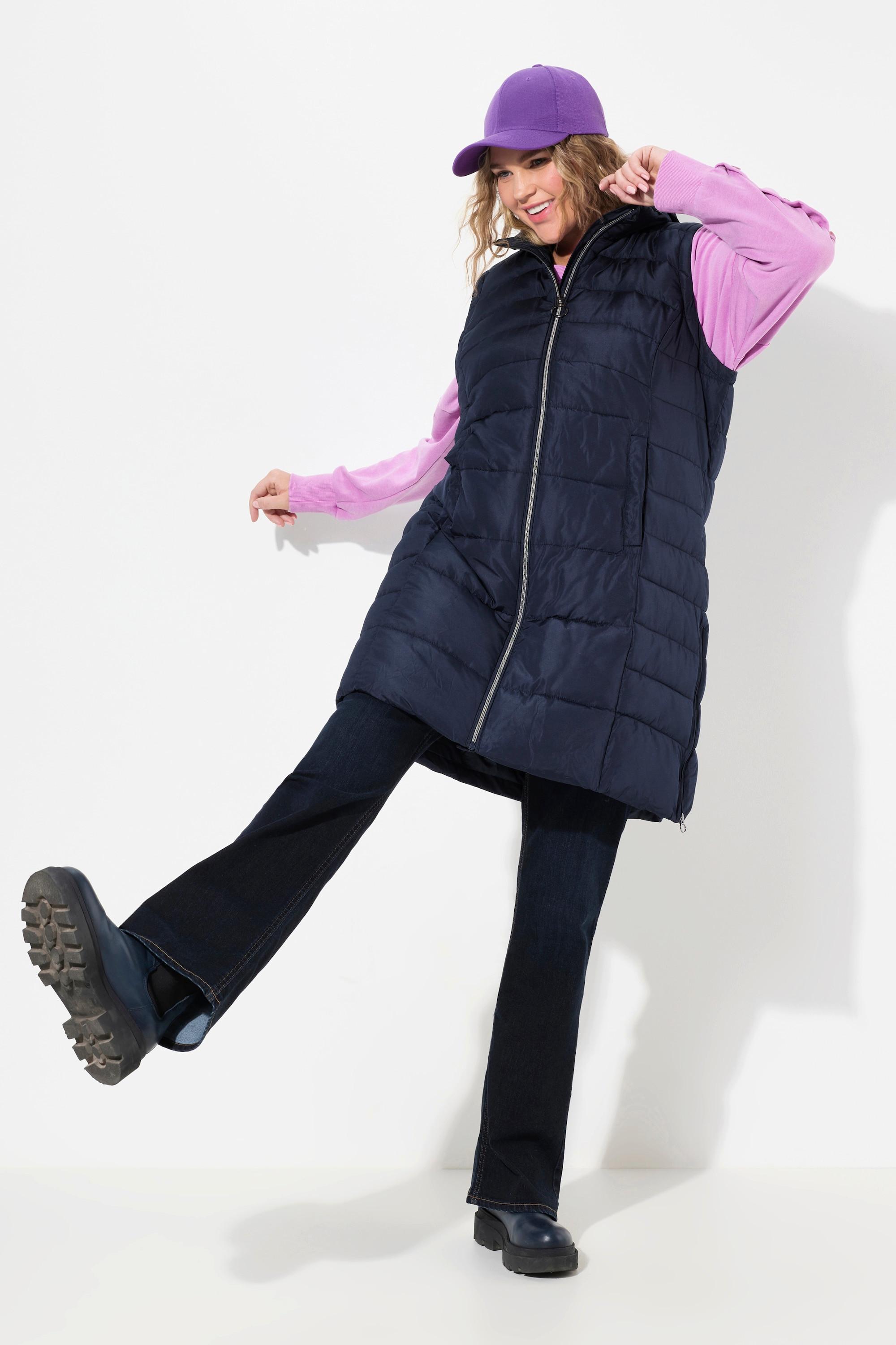 Ulla Popken Gilet trapuntato con cappuccio linea A  