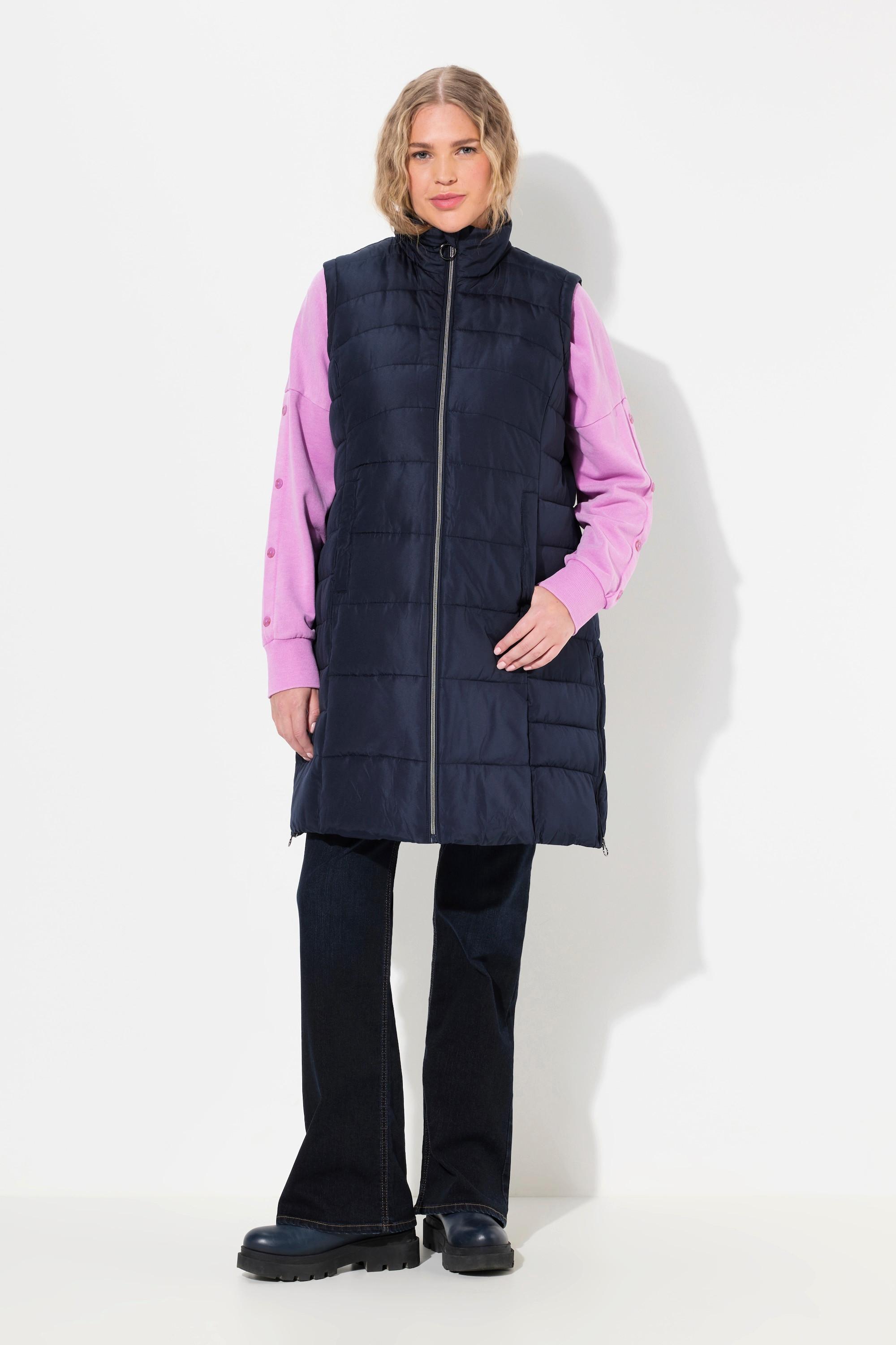 Ulla Popken Gilet trapuntato con cappuccio linea A  