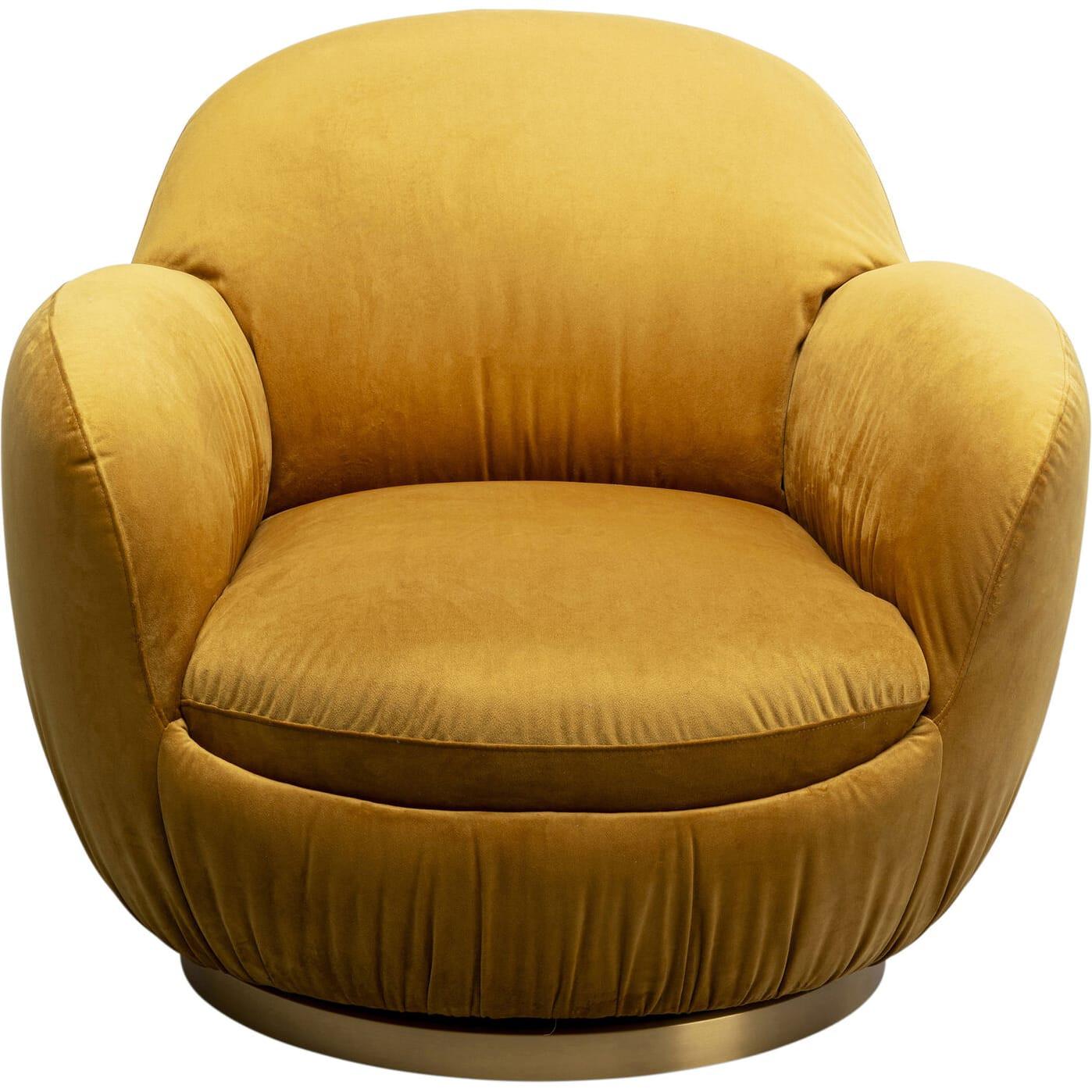 KARE Design Fauteuil pivotant Nube jaune  