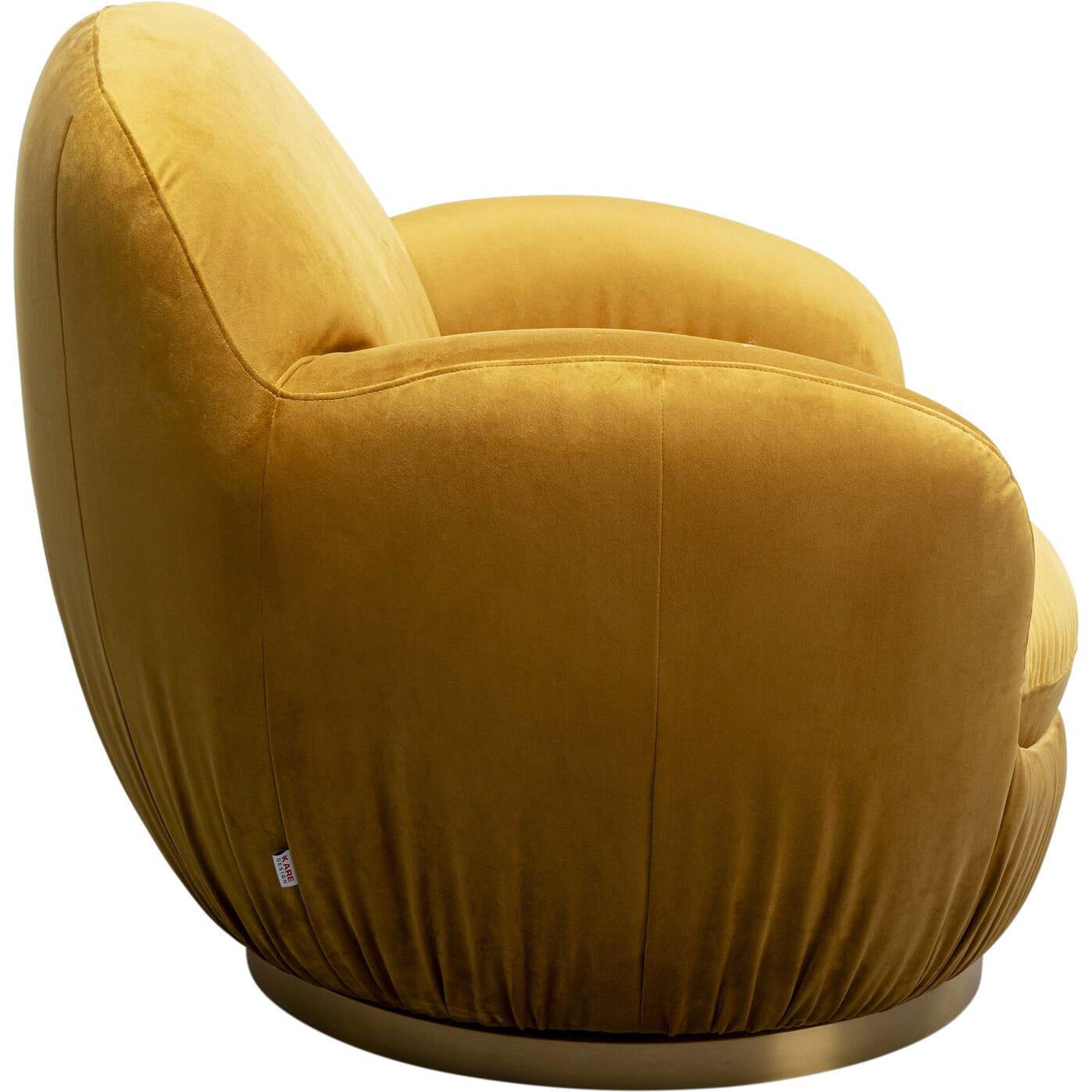 KARE Design Fauteuil pivotant Nube jaune  