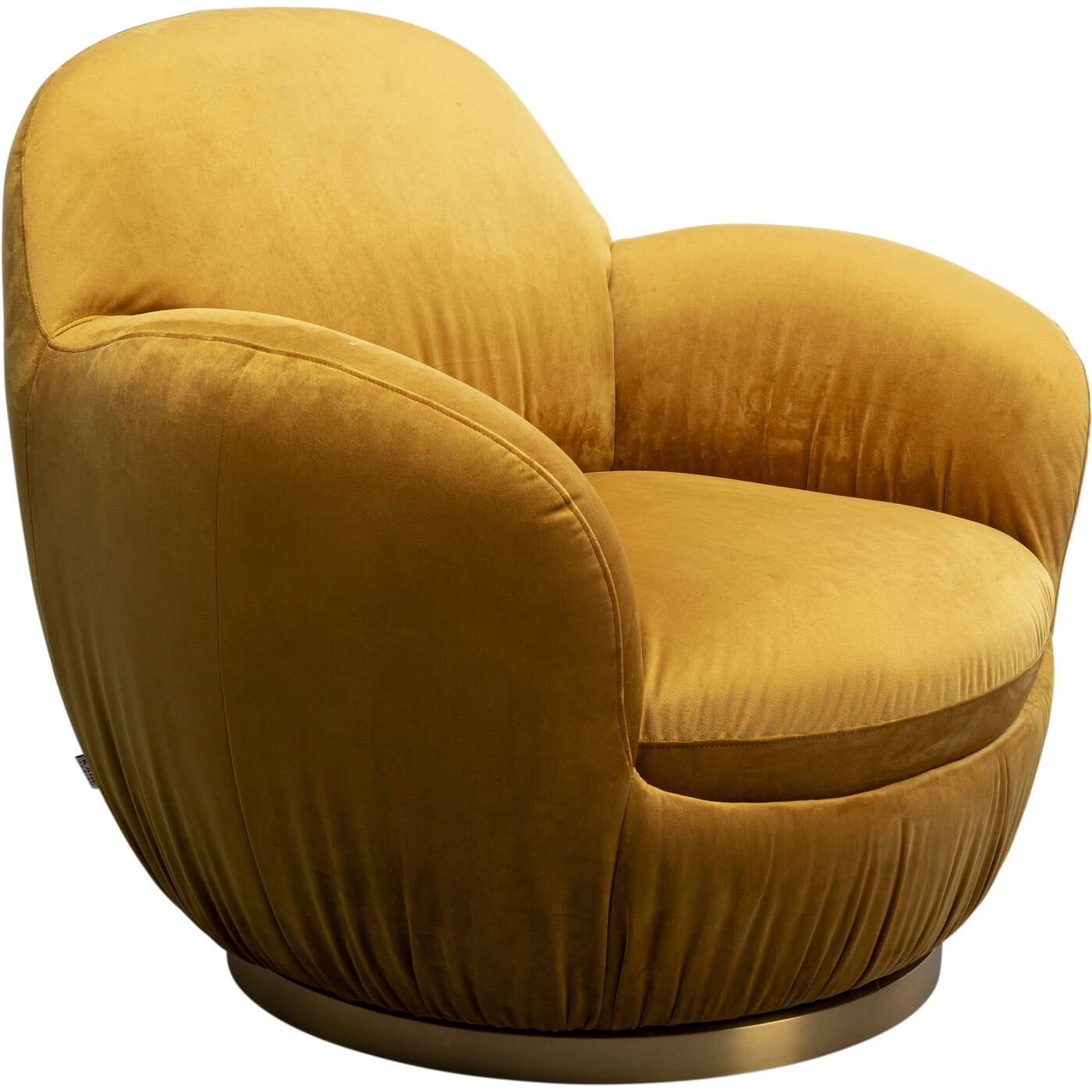 KARE Design Chaise pivotante Nube jaune  