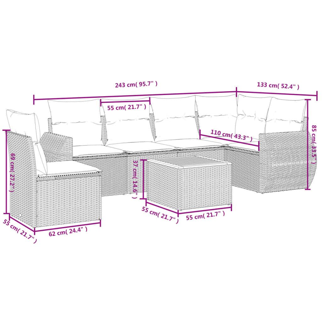 VidaXL set divano da giardino Polirattan  