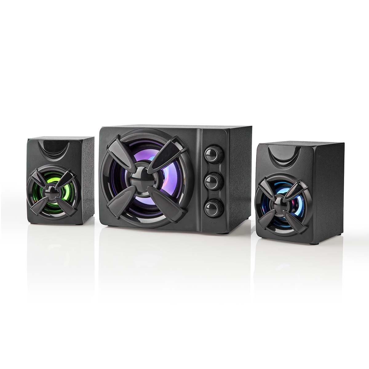 Nedis  Gaming-Lautsprecher | Lautsprecherkanäle: 2.1 | USB-Stromversorgung | 3,5 mm Stecker | 33 W | LED | Lautstärkeregler 